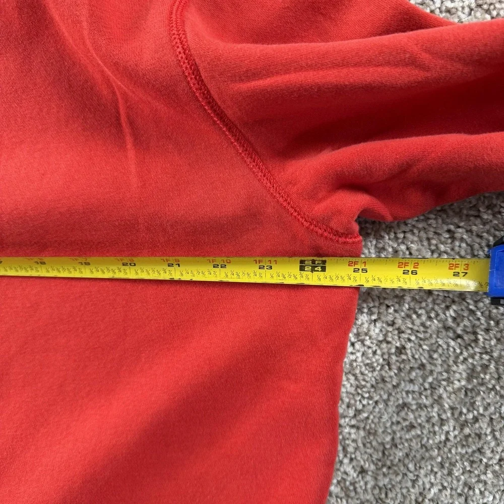 Nike Hoodie Mens Large Red Fleece Pullover Swoosh Logo Graphic Sweatshirt